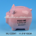 Cheap cute pig shaped ceramic cash box with slot in attractive design